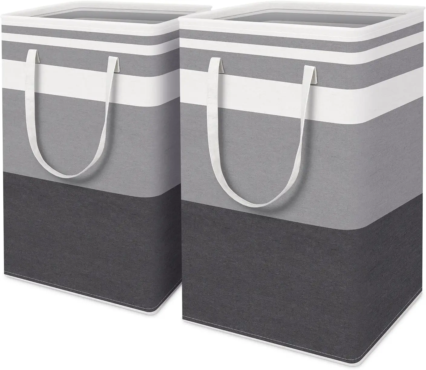 HomeHacks Foldable Cotton Laundry Baskets, 2-Pack