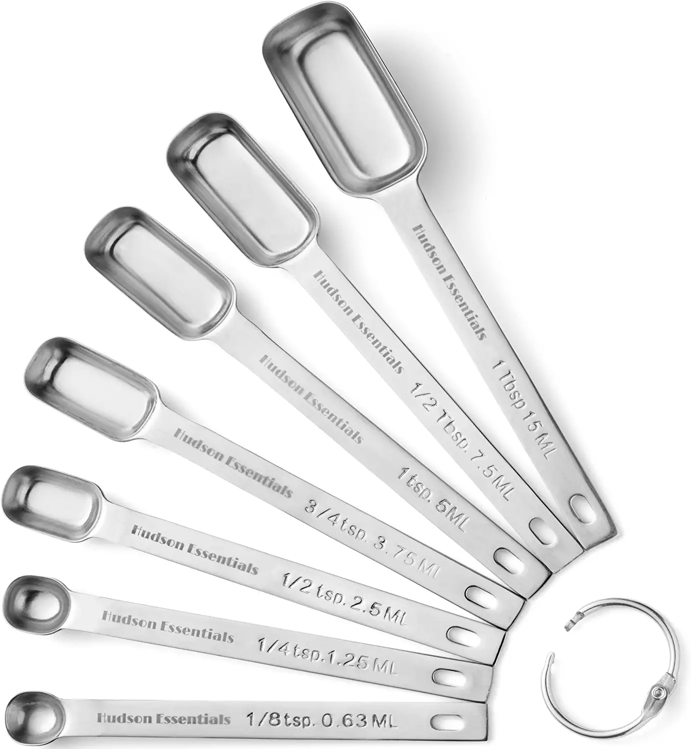 Hudson Essentials Food-Grade Anti-Rust Measuring Spoons, Set Of 7