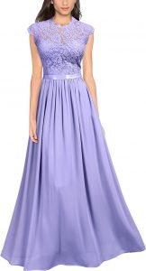 Miusol Floral Lace Maxi Formal Dress