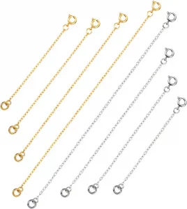 Mudder Stainless Steel Chain Necklace Extender, 8 Pieces