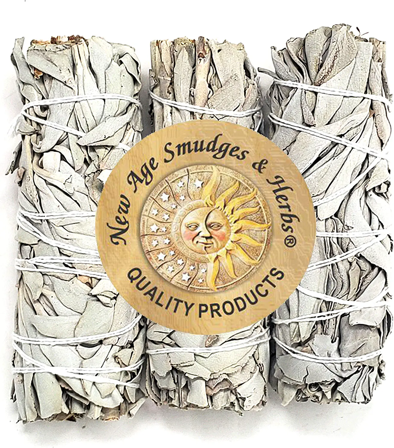 New Age Smudges & Herbs Organic White Sage Smudge Sticks, 3-Pack
