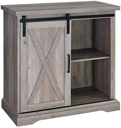 Pemberly Row Rustic Adjustable Shelving Buffet Cabinet