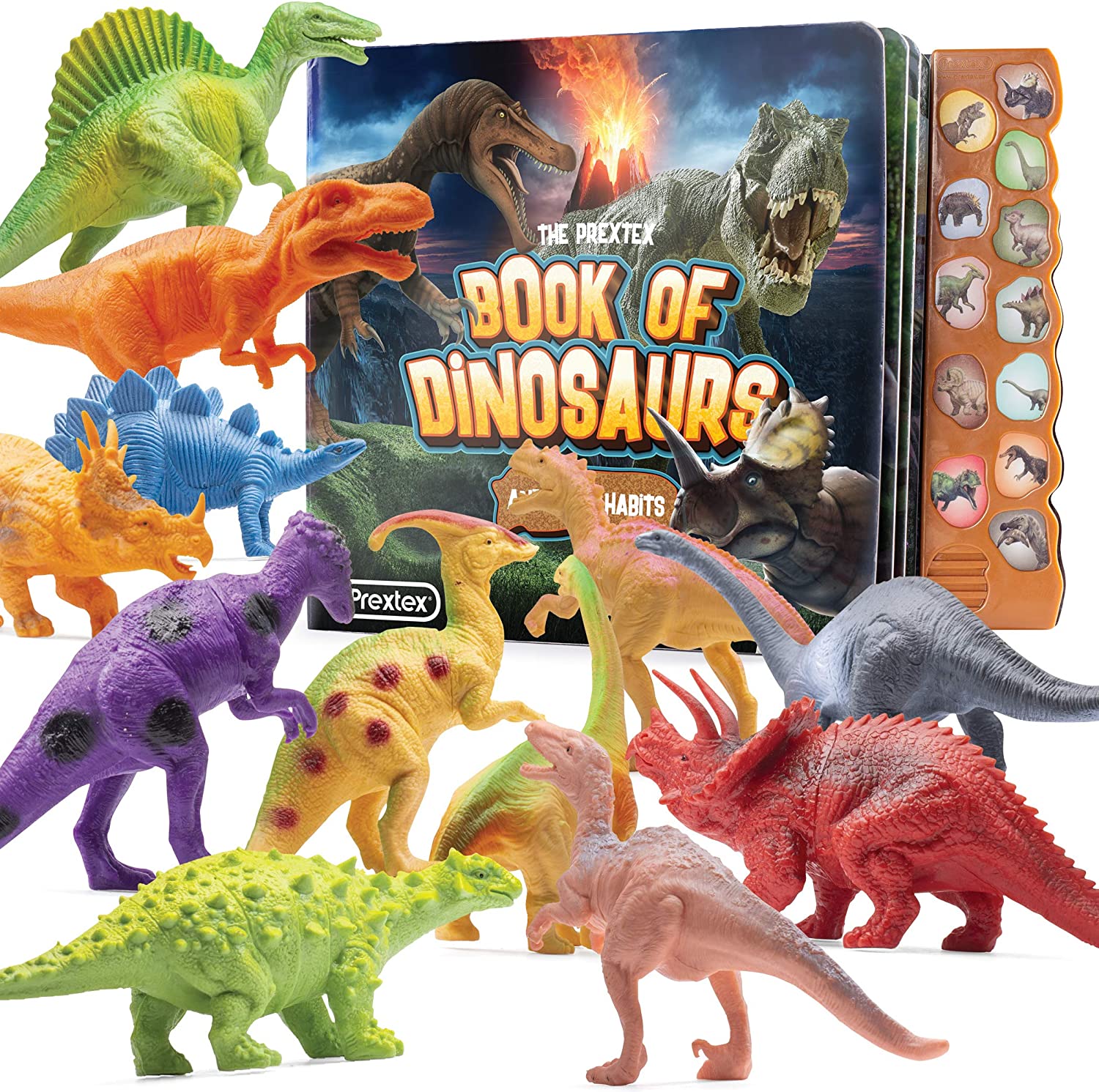 Prextex Educational Dinosaur Toys & Noise Book