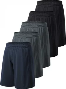 Profectors Machine Washable Men’s Athletic Shorts, 4-Pack