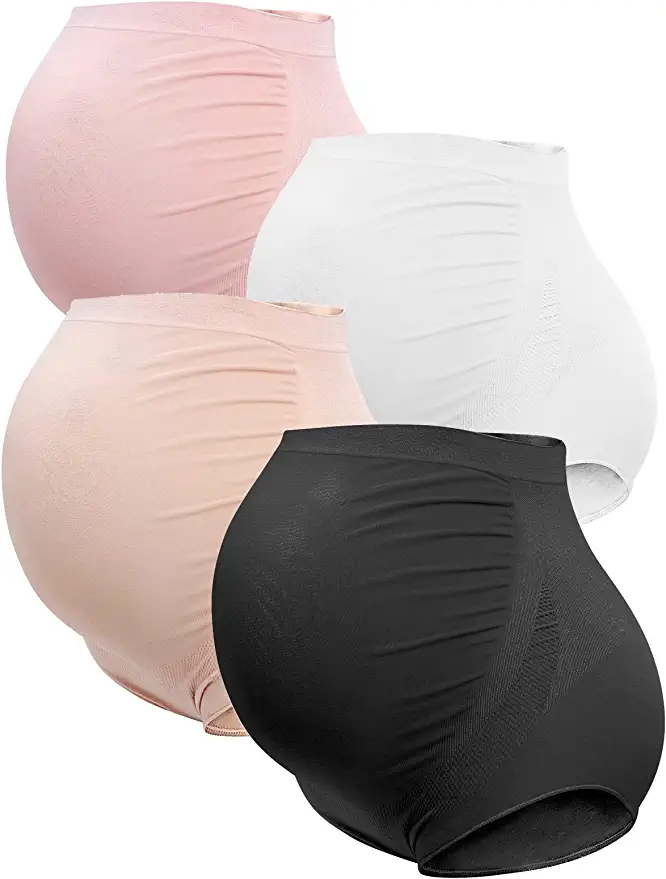 Rnxrbb Over Bump Bamboo Fiber Maternity Underwear, 4-Pack