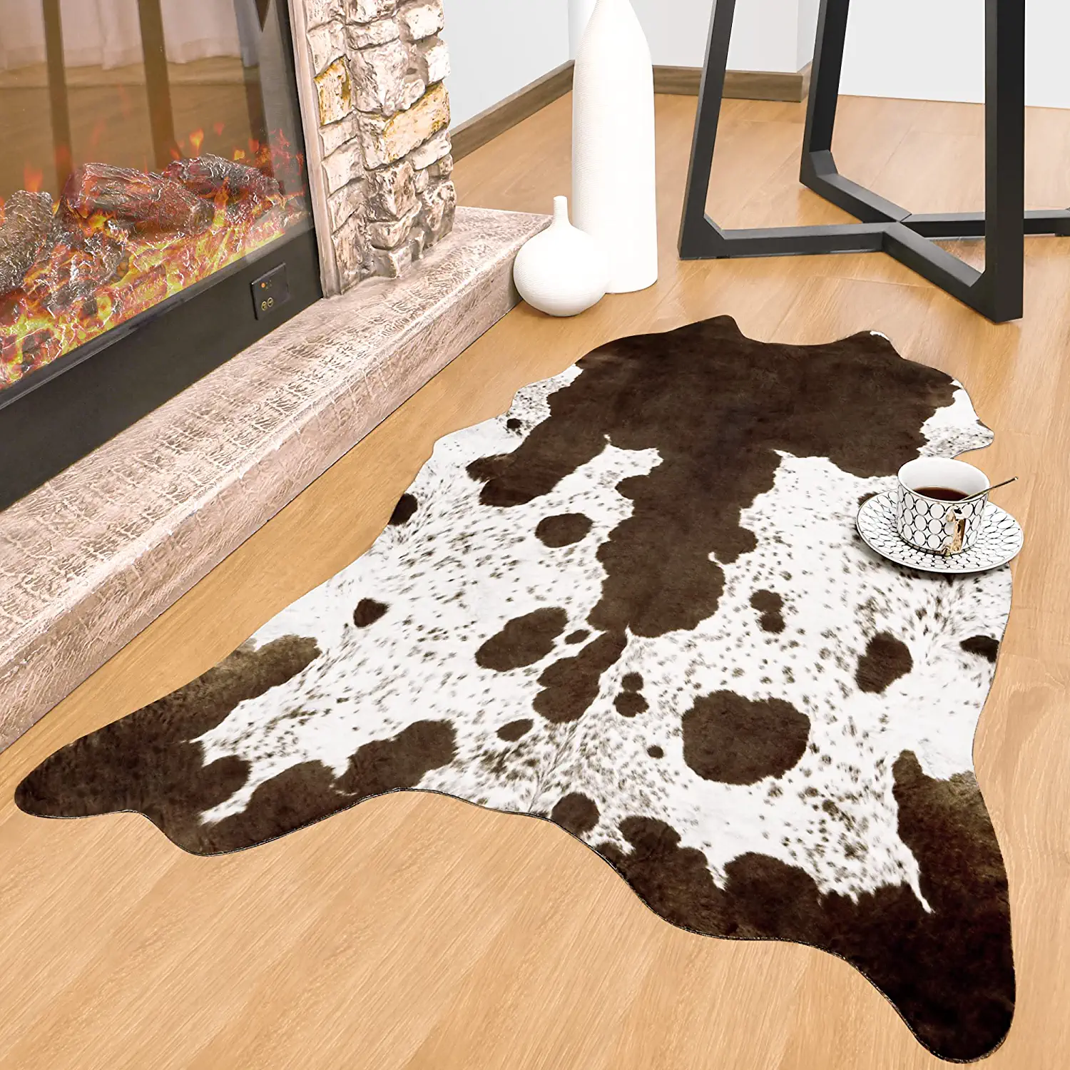 Rostyle Low Profile Washable Faux Cowhide Rug