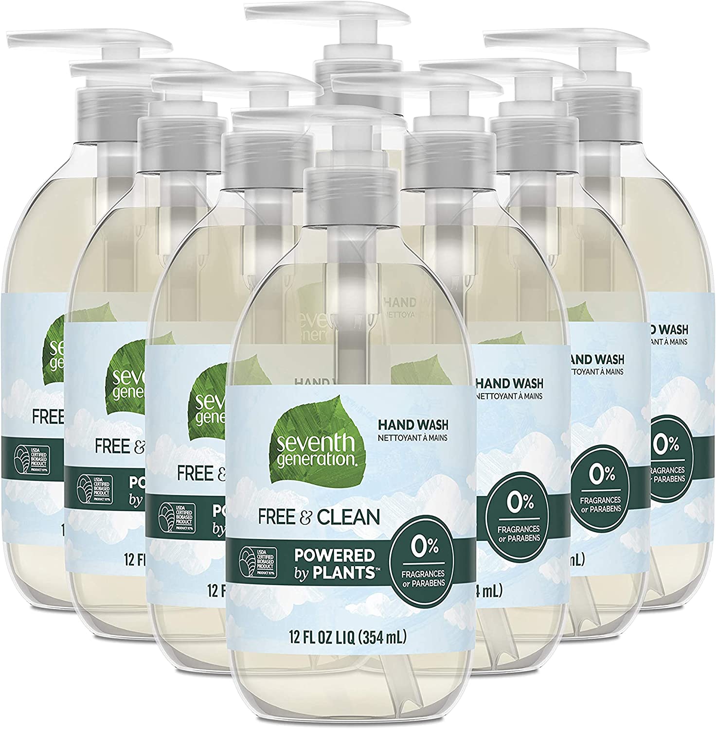 Seventh Generation Free & Clean Plant-Based Hand Soap, 8-Pack