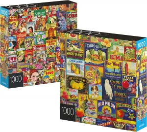 Spin Master Games Matte Finish Jigsaw Puzzles For Adults, 2-Pack