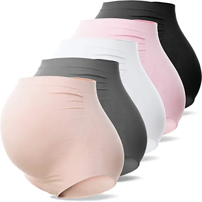 SUNNYBUY Seamless Over Bump Maternity Underwear, 5-Pack