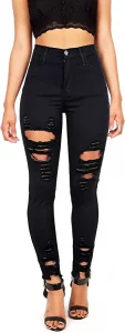 Vibrant Slim Fit Ripped Jeans For Women