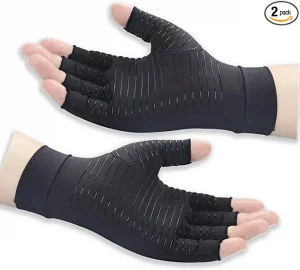 Vlela Copper Fingerless Compression Gloves For Arthritis