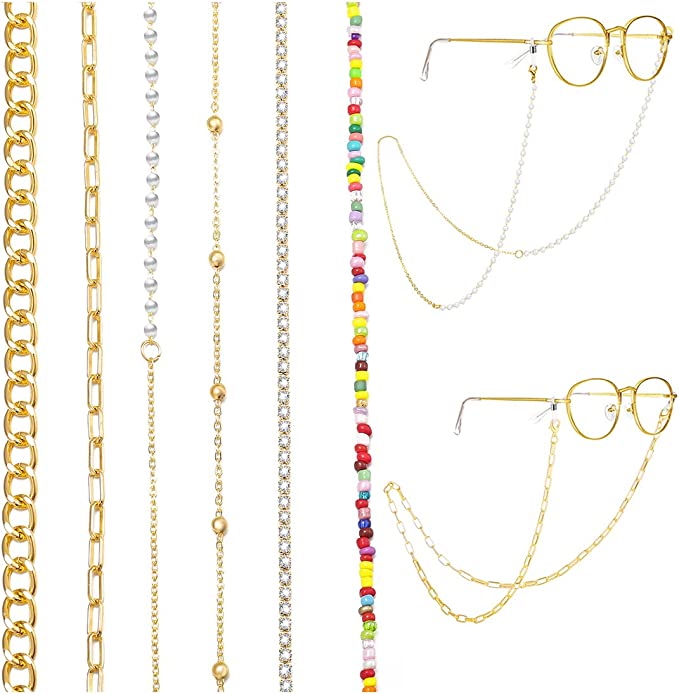 17 MILE Assorted Styles Glasses Chain For Women, 6-Piece
