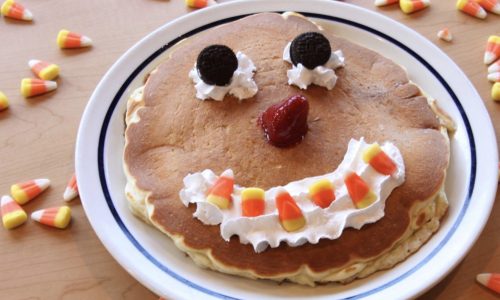 Scary Face pancake at IHOP