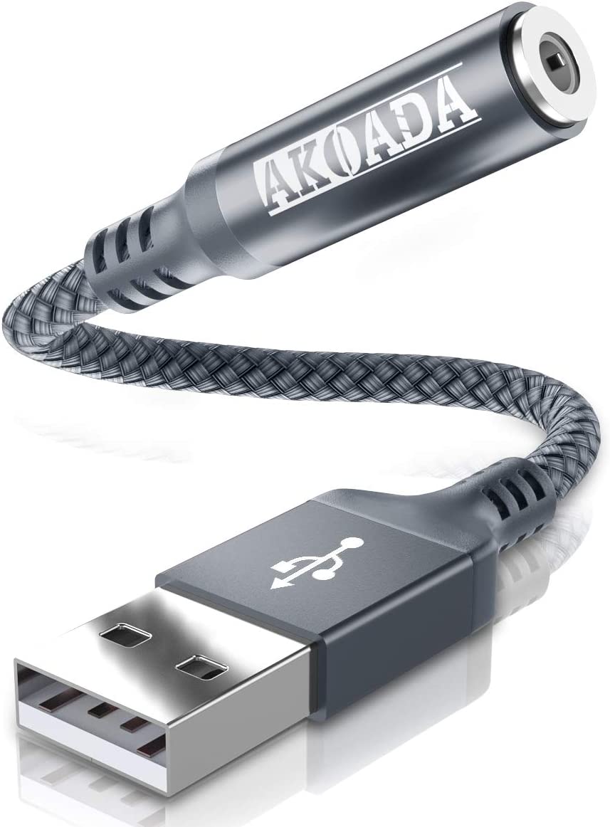 AkoaDa Plug & Play Compact USB Headset Adapter