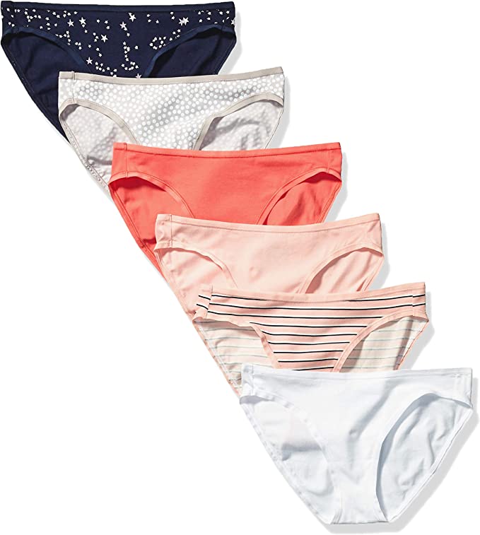 Amazon Essentials Bikini Brief Women’s Underwear, 6-Pack