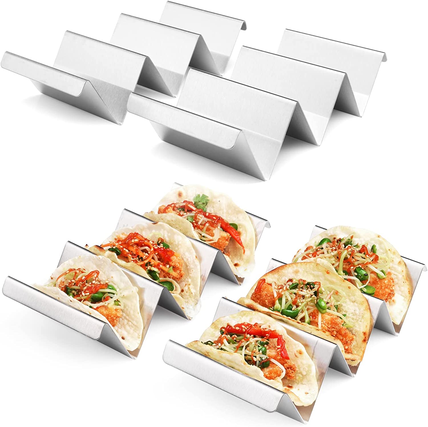 ARTTHOME Easy Clean Metal Taco Holders, 4-Pack