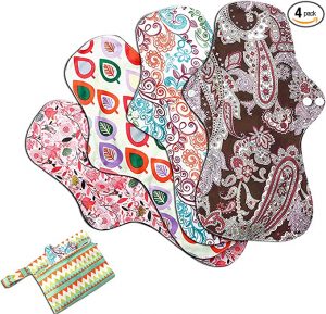 Asenappy Heavy Overnight Cloth Reusable Menstral Pads, 4 Piece