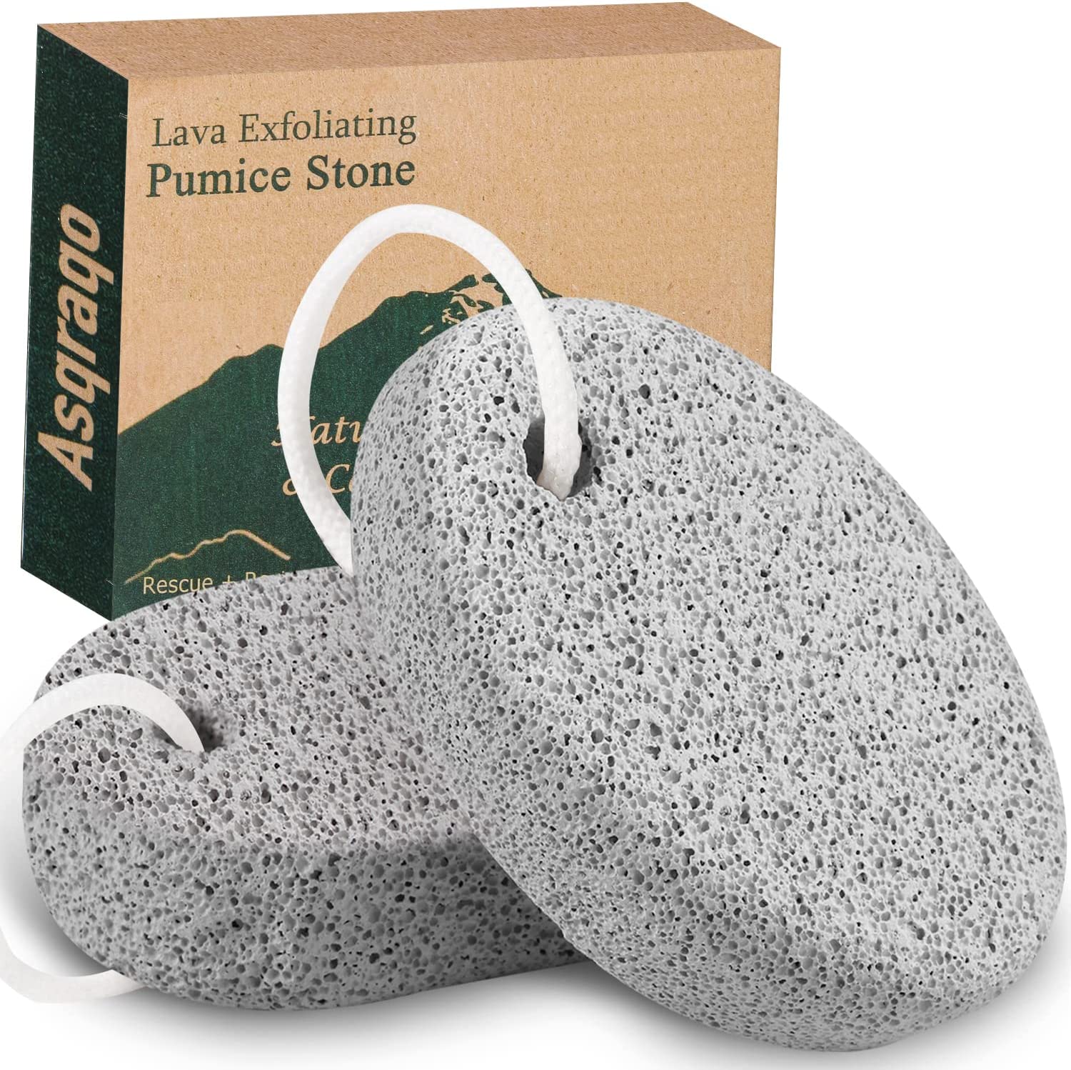 Asqraqo Ergonomic Natural Stone Foot Pumice
