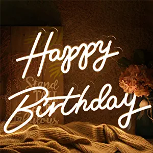 ATOLS Dimmable Happy Birthday Neon Signs