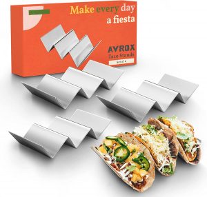 AVROX Food-Grade Rust-Proof Taco Holders, 4-Pack