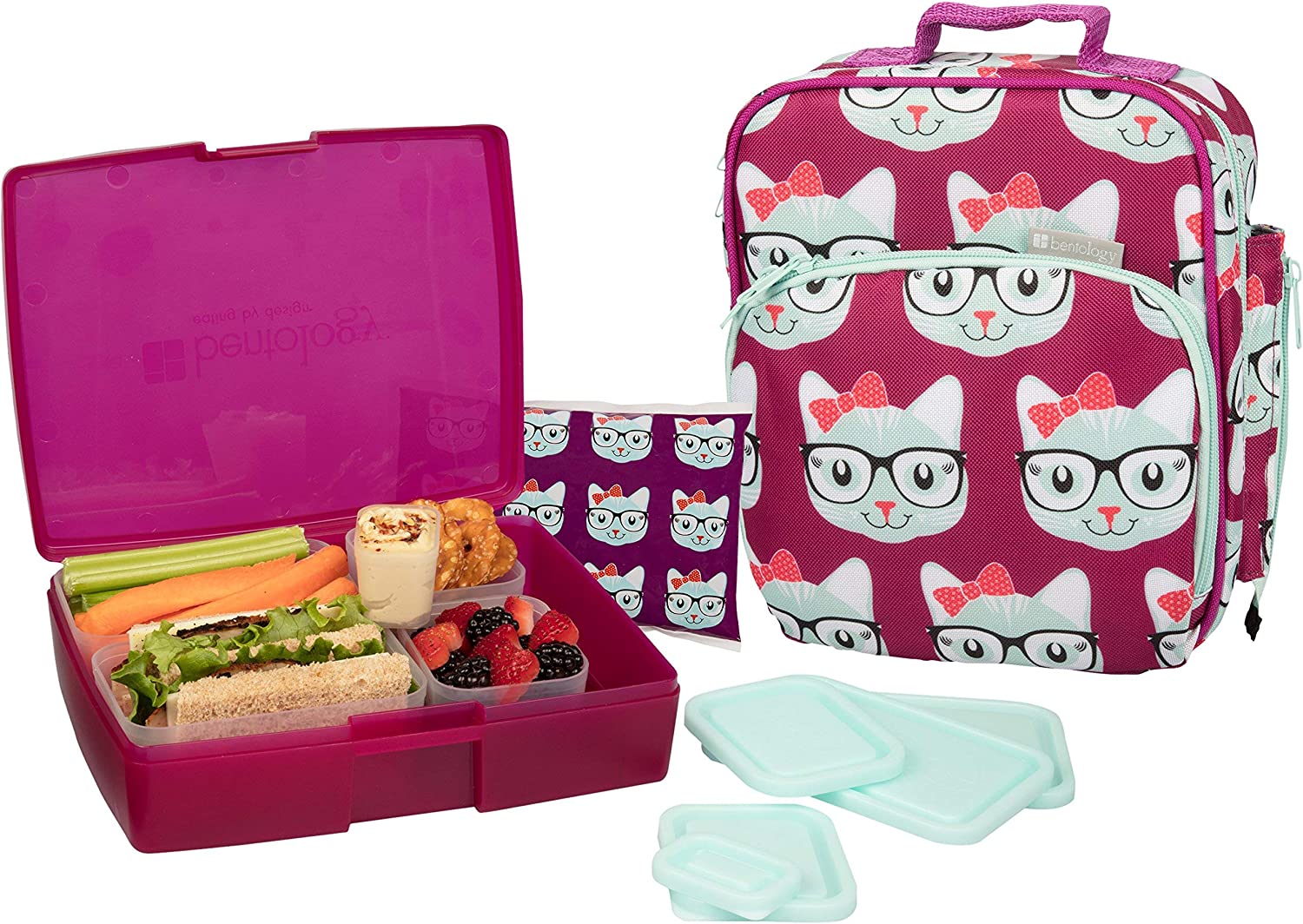Bentology Leak-Proof Cat Bento Lunchbox For Girls