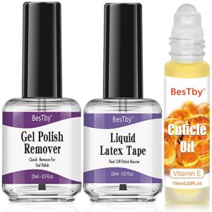 BesTby Liquid Latex Tape & Gel Nail Polish Remover