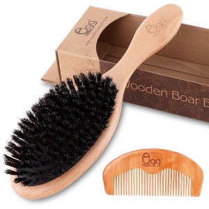 BLACK EGG Bamboo Detangling Paddle Hair Boar Brush