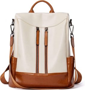 BROMEN Anti-Theft Design Faux Leather Backpack
