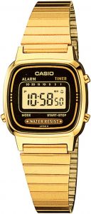 Casio Digital Water-Resistant Women’s Gold-Tone Watch