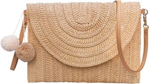 Dailyacc Straw Envelope Clutch Women’s Woven Bag