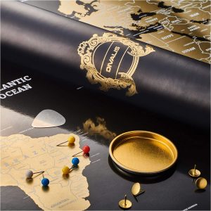 Divalis Double Laminated Scratch-Off World Map Poster