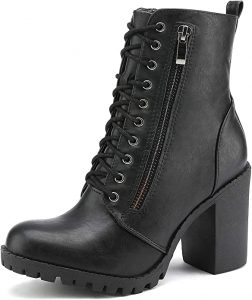 DREAM PAIRS Side Pocket Chunky Ankle Boots