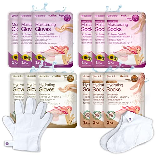 Epielle Hydrating Socks & Moisturizing Hand Gloves, 12-Pairs
