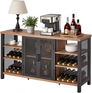 FATORRI Mesh Metal & Wood Cabinet Wine Bar