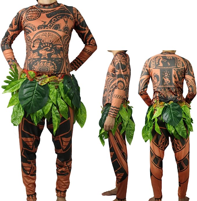 FEEAA Machine Washable Maui Tattoo Costume For Men