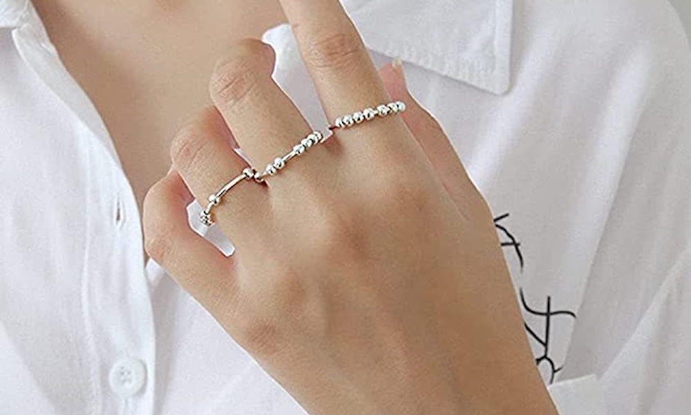 Fidget jewelry on woman's hand