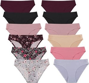 FINETOO Low Waist Bikini Women’s Underwear, 12-Pack