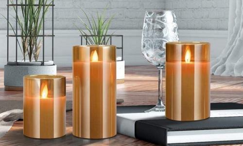 This popular trio of flameless candles from Yinuo is actually made with wax.