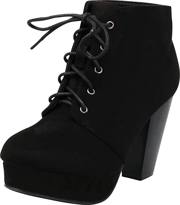 Forever Camille-86 Comfort Stacked Chunky Ankle Boots