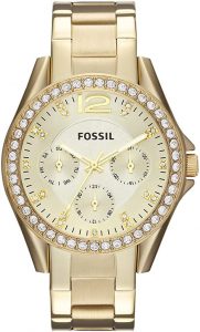 Fossil Riley Crystal Accented Women’s Gold-Tone Watch