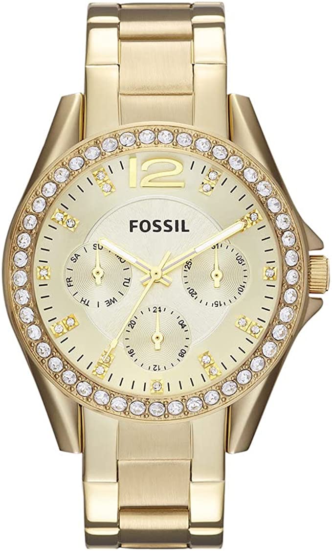 Fossil Riley Crystal Accented Women’s Gold-Tone Watch