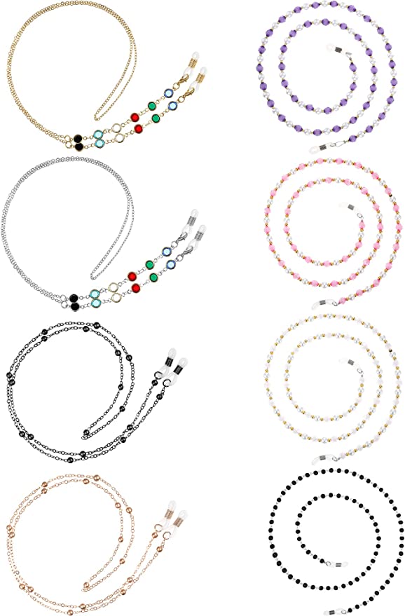 Frienda Silicone Loop Glasses Chain For Women, 8-Piece