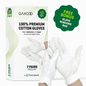 Gaxcoo 100% Cotton Moisturizing Hand Gloves, 7-Pairs