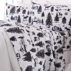 Great Bay Home Wrinkle-Resistant King Size Flannel Sheets, 4-Piece