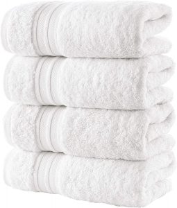 Hammam Linen Lightweight Cotton Hand Towels, 4-Pack