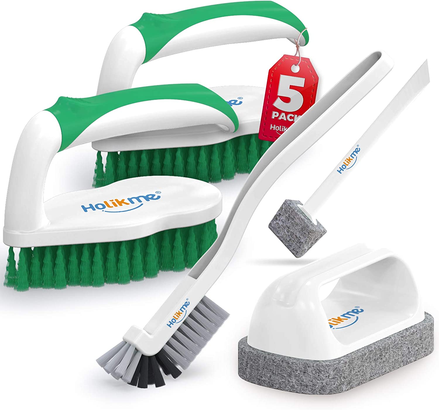 Holikme Decontamination Ergonomic Cleaning Brushes, 5-Pack