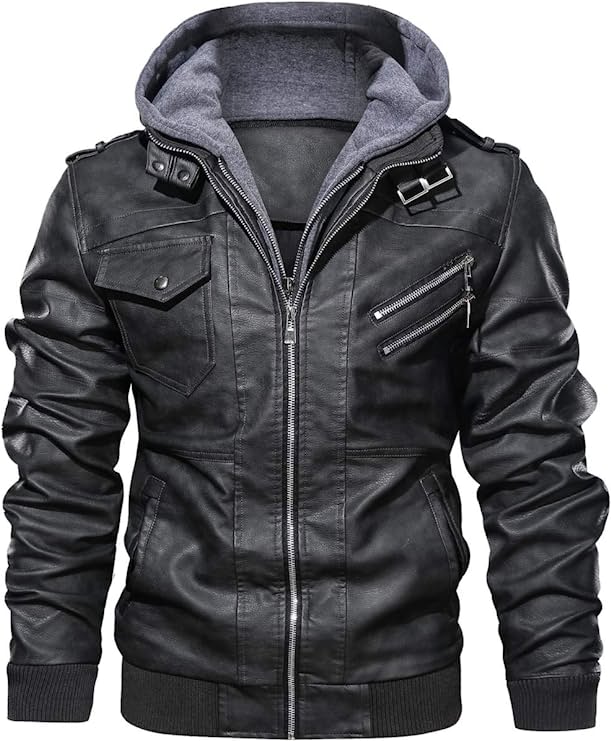 Hood Crew Eco-Friendly Wind-Resistant Men’s Leather Jacket