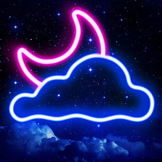 JTLMEEN Cloud & Moon Led Neon Signs