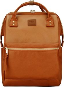 Kah&Kee Breathable Mesh Back Faux Leather Backpack