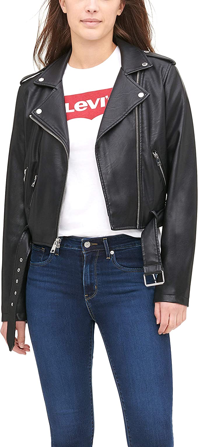 Levi’s Women’s Belted Faux Leather Motorcycle Jacket